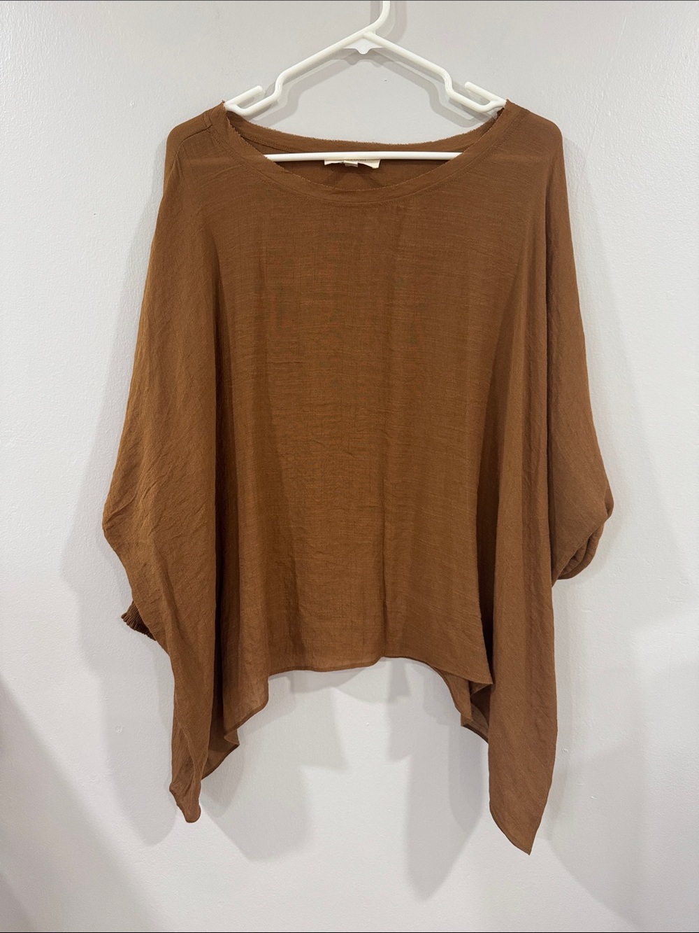 Grade and Gather Women’s Relaxed boxy Brown Pullover Top lagenlook neutral